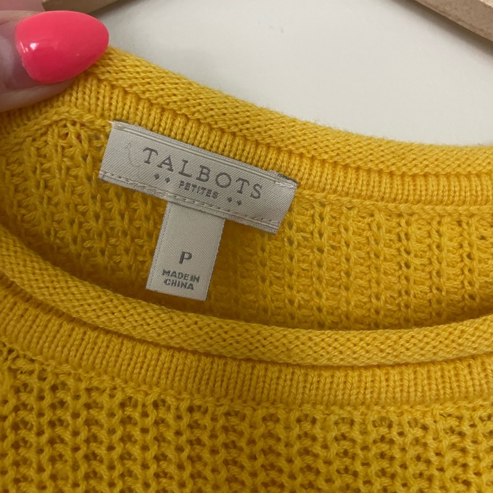 Talbots Yellow Cable Knit Sweater - Picture 3 of 5